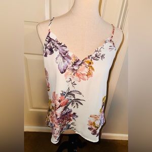 Nine Britton Stitch Fix floral scalloped tank top L